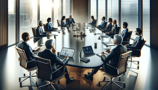corporate boardroom meeting