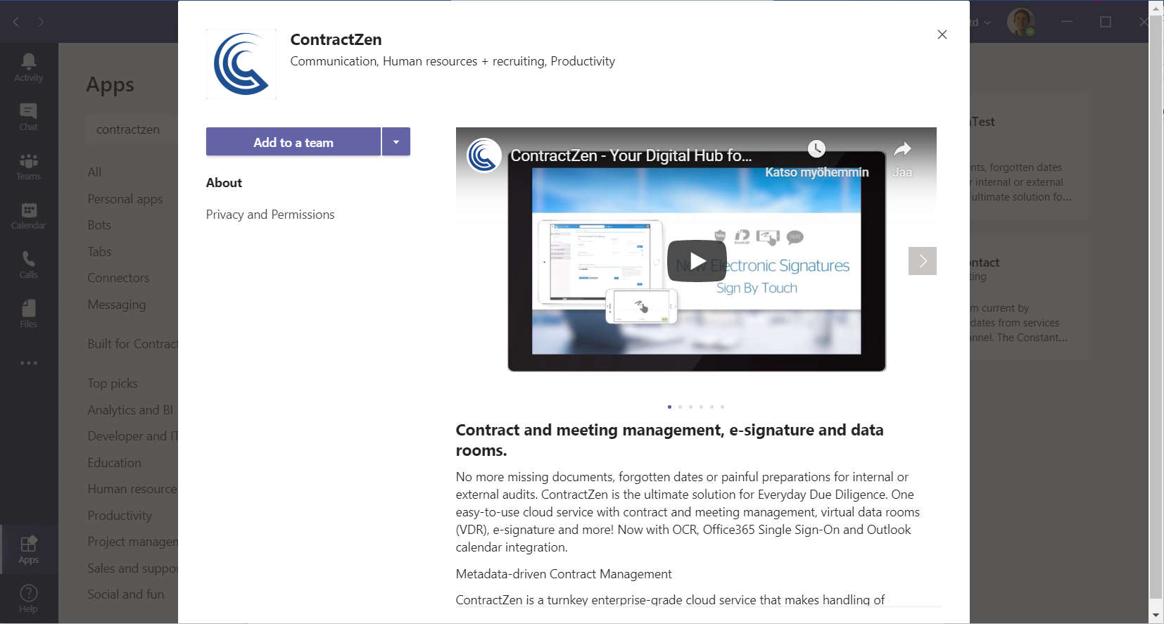 ContractZen Feature Update: Microsoft Teams app now available