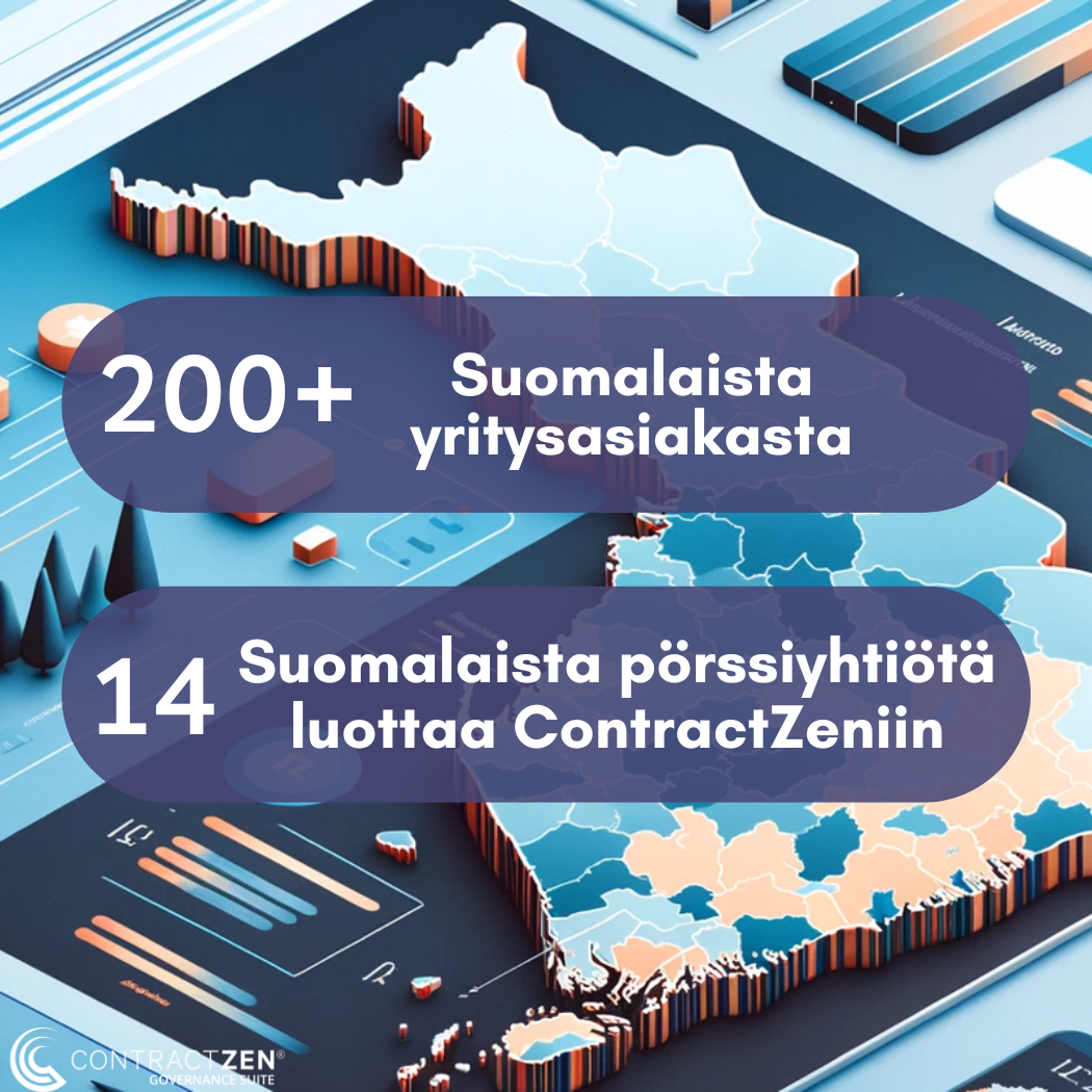 Jo yli 200 suomalaista organisaatiota ja 14 pörssilistattua yhtiötä käyttää ContractZeniä